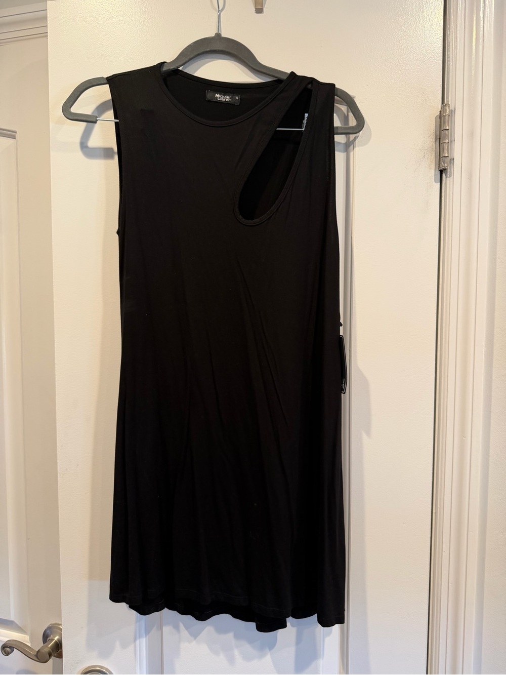Michael Lauren Black Asymmetric Cutout Dress
